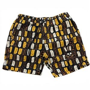 Psycho Bunny Text Logo Multicolor Graphic Shorts S